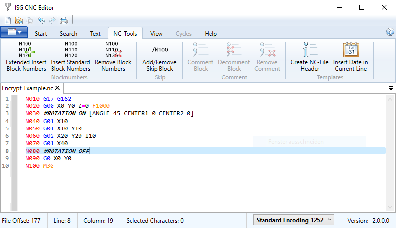 Ansicht der Quelldatei mit lesbarem Code