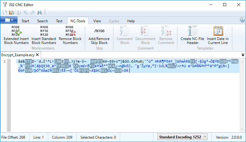 Encrypted file with encrypted code