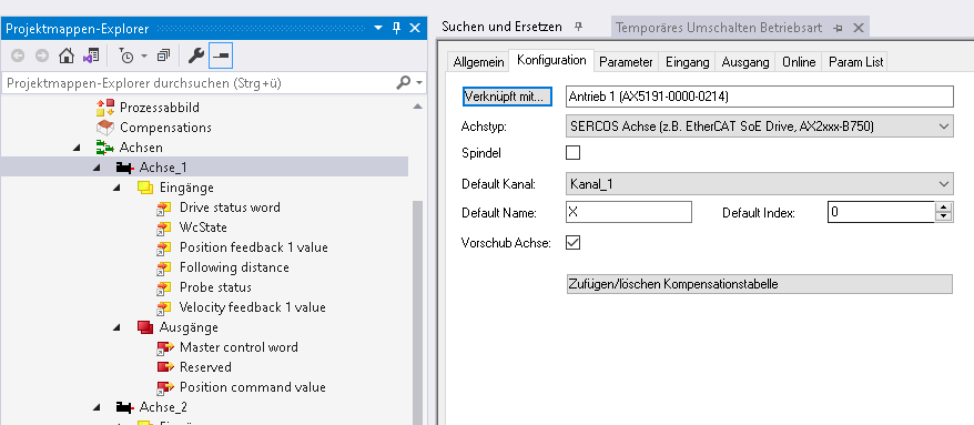 Axis _1 is linked to SECOS drive